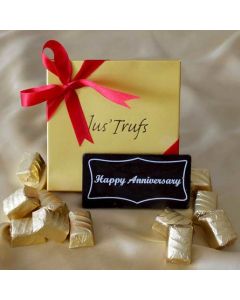Jus'Trufs Happy Anniversary Chocolate Bar With Chocolate Truffles
