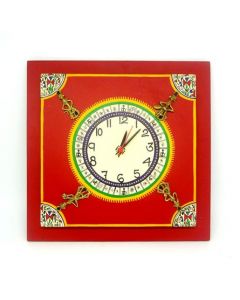 Diamond Shape Wall Clock - Red