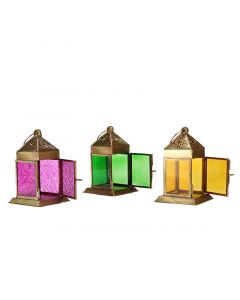 Diwali Moroccan Lantern with Brass Finish (Set of 3)
